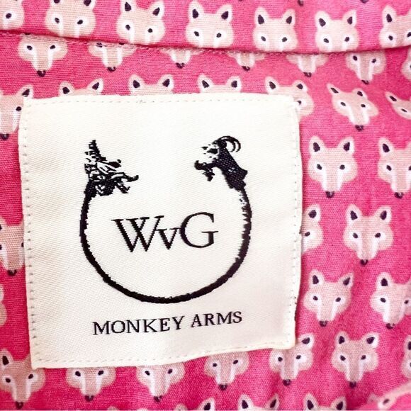 Wolf Vs Goat WvG Monkey Arms Men’s L Button Down Shirt AOP Fox Print Size Large - Picture 3 of 9